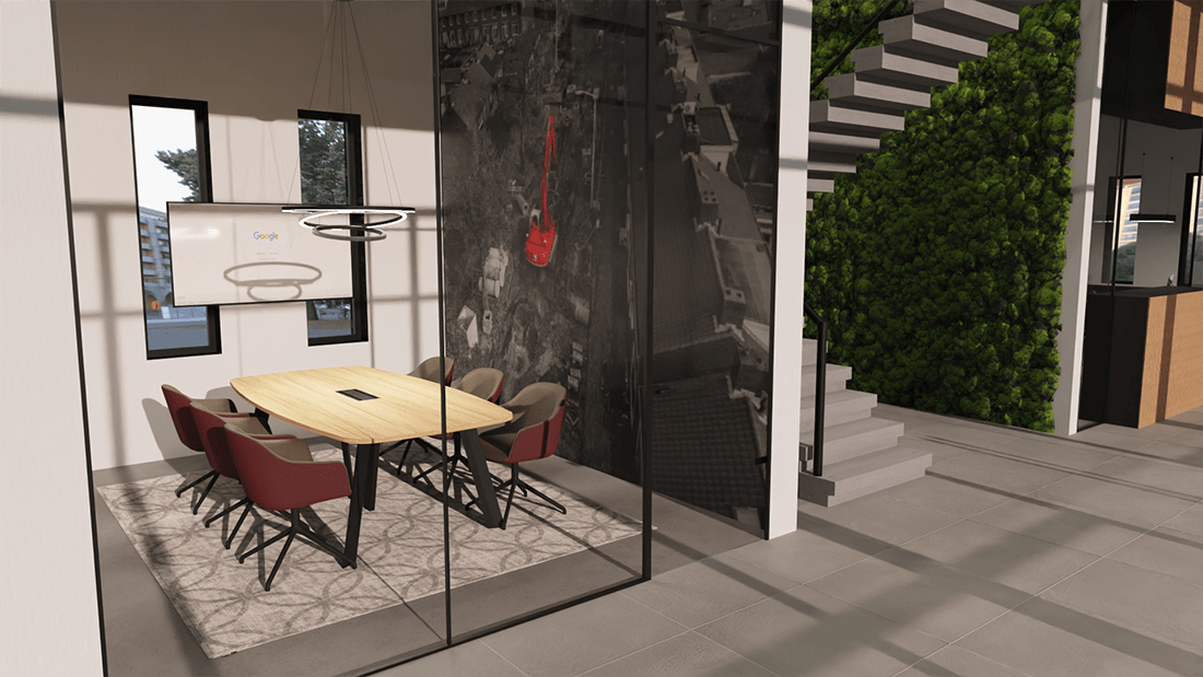 3D interieurtekening kantoor - Havic Kantoormeubelen